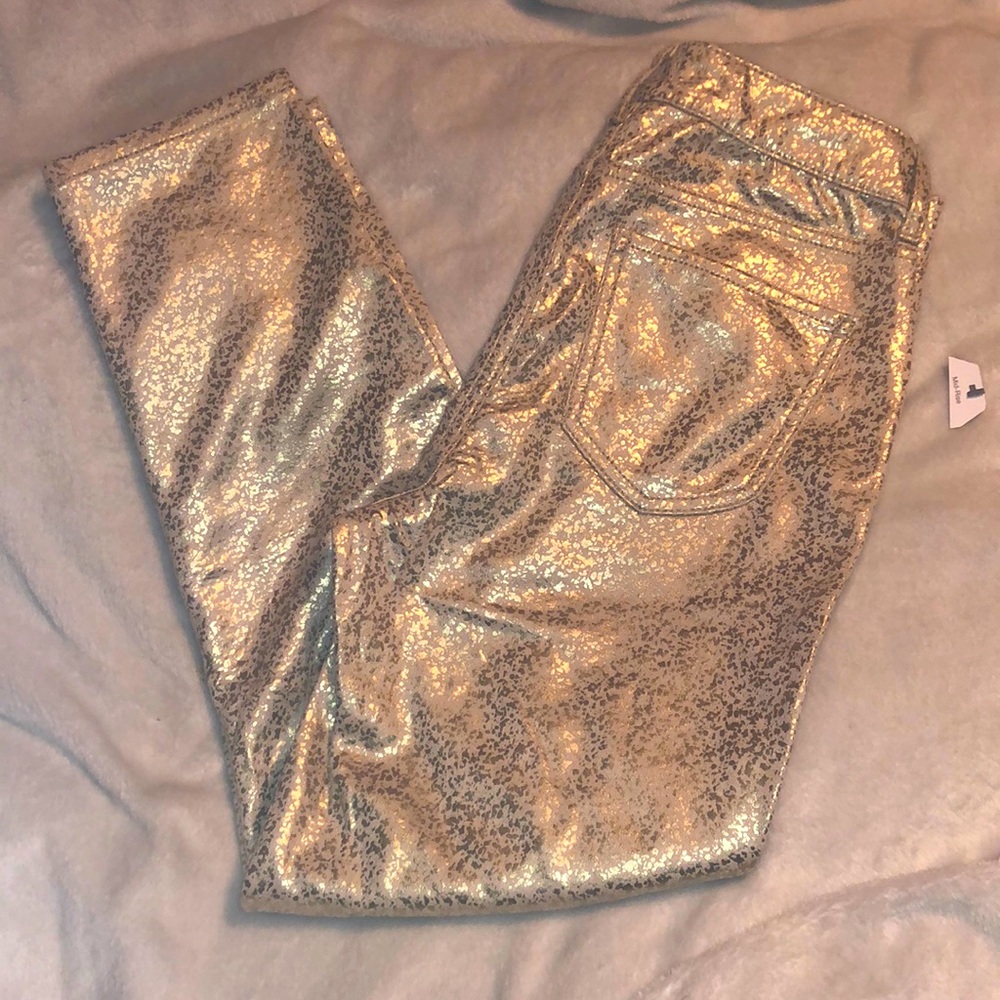 NWT Time and Tru Metallic Gold pants sz 8